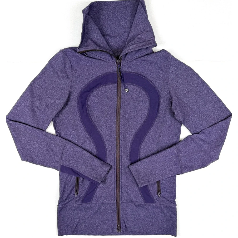 Lululemon Stride Jacket Heather Persian Purple Size 6 Full Zip Hoodie #1690